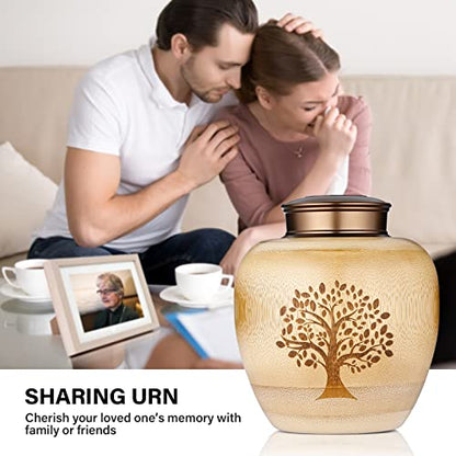 Small Urns for Human Ashes Adult Male Female,Small Keepsake Urns for Human Ashes Tree of Life Pattern Engraved,Memorial Cremation Urns for Human Ashes Adult Female Male Made of Bamboo - size: Small,50 Cubic Inches