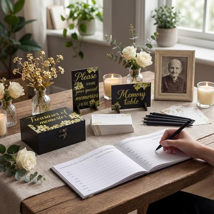 Celebration of Life Guest Book Funeral Memory Cards, Forget Me Not - style: Forget Me Not