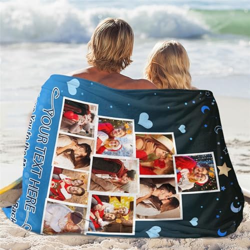 Gift for Couples Customized Picture Collage Throw Blanket for Adult Personalized Soft Flannel Blanket Using My Own Photo Comfy Blanket for Wife Husband Girlfriend Boyfriend Made in USA - color: Style 19