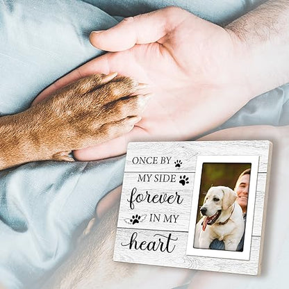 Pet Memorial Gifts for Dogs, Dog Memorial Gifts Picture Frame | Lost of Pet Sympathy Present, Pet Loss Remembrance Gift, Cat Passing Away Memorial Frame with Paw Print 4x6" Photo