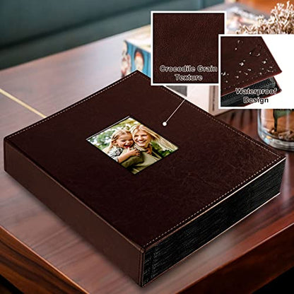 Ywlake Photo Album 4x6 400 Pockets, Leather Photo Albums Holds 400 Vertical Pictures Only Brown - color: Brown, size: 400 Pockets