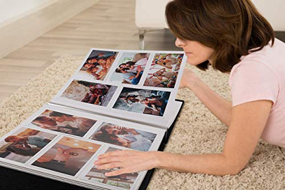 RECUTMS Self Adhesive Photo Album Magnetic Leather Scrapbook 60 Page Silver | Self-Stick Double Sided White Inner Page, DIY Large Albums for All Size Pictures, Cover Window, Birthday Family Wedding Book - color: Silver, size: 13.3''X13.4'' 60Pages-White P