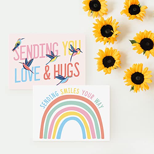 Sweetzer & Orange Thinking of You Cards with Envelopes, Set of 24 Boxed Greeting Cards, 300gsm Note Sheets, (120gsm) Envelopes. Just Because and Kindness designs (Pack of 2) - size: 4x5.5 inches (Pack of 2)