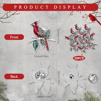 Jexine 20 Pcs Cardinal Pins Memorial Funeral Pocket Gifts - style: Special Style