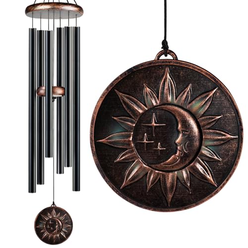 48" Large Wind Chimes for Outside, Sun Moon Star Outdoor Decor - size: 48" Sun Moon Star