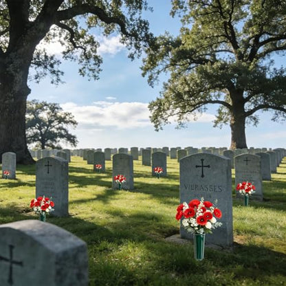 12 Pack Cemetery Vases for Grave with Spikes – Vases for Cemetery Flowers - color: Green