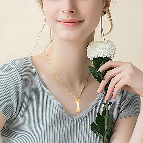 Imrsanl Glass Hourglass Urn Necklace Cremation Jewelry for Ashes - color: Gold