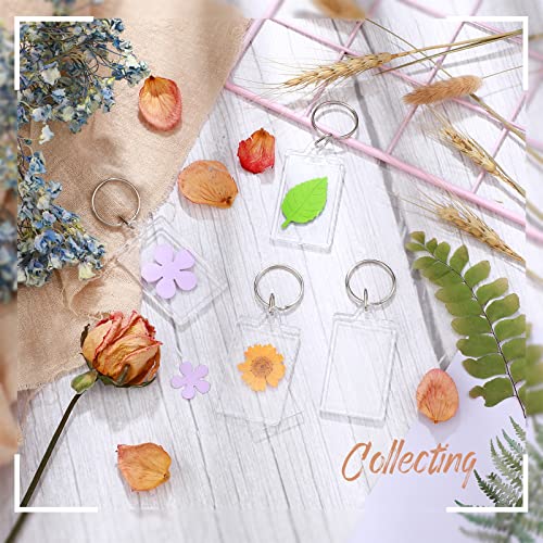 Junkin 150 Pack Acrylic Photo Keychains Clear Personalized Picture Frame Keychain Holder Blank Photo Insert Keyring DIY Favor - style: Rectangle
