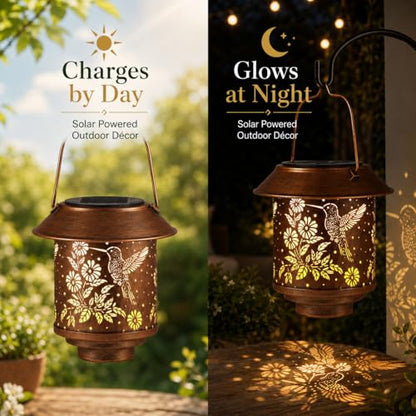 2 Pack Solar Hummingbirds Lantern Outdoor Hanging, Gifts for Women Mom - color: c-Hummingbird-2PC
