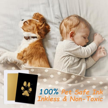 DeerZone Inkless Paw Print Kit,Dog Paw Print Kit,Dog Nose Print Kit - color: Gold/Silver, size: Medium-Large 4 Pack