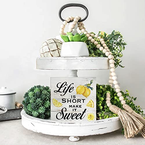 Inspirational Quote Life Is Short Make It Sweet Wood Box Sign - color: Wood
