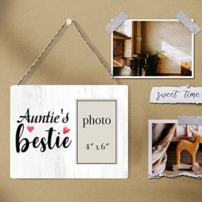 Auntie Aunt Gift Wooden Picture Frame, Auntie's Bestie Wood Photo Frame | Gifts Idea for Birthday Mothers Day Christmas, Tabletop & Wall Mounting, 4X6 Photo - color: bestie
