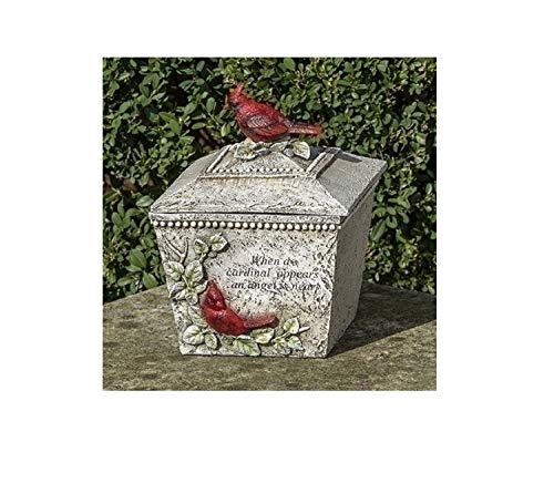 Roman, 8.25" H Cardinal Memorial Keepsake Box, Stone Look, Bereavement Gift,