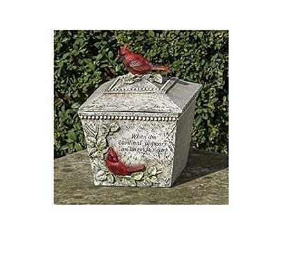 Roman, 8.25" H Cardinal Memorial Keepsake Box, Stone Look, Bereavement Gift,