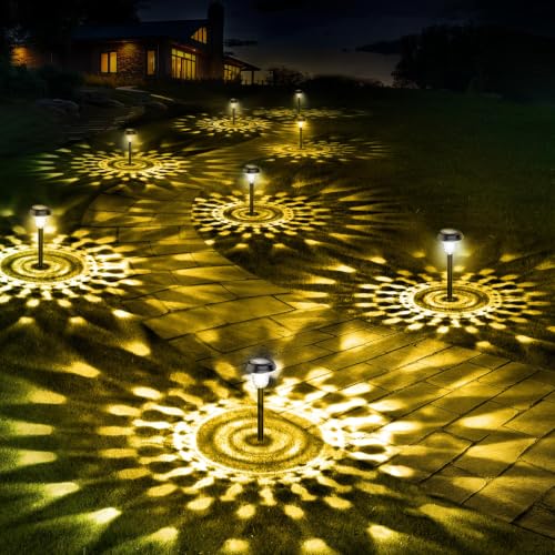10 Pack Ultra Bright Solar Lights Outdoor Waterproof, from Dusk to Dawn Up to 12H Outdoor Solar Lights, Auto On/Off Solar Powered Garden Pathway Lights, Landscape Lighting Decorative for Yard, Patio - color: Warm White