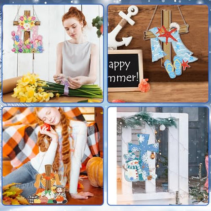 Cinnvoice Seasonal Diamond Art Hanging Kit,12 Pcs,Cross | Christmas Diamond Art Hanging Ornament, Month Diamond Painting Sign, Festival Crystal Suncatcher, for Door Window Wall Decor - style: Cross