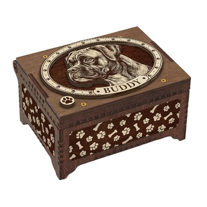Boxer Dog Custom Memorial Music Box | Voice Recording or Favorite Song, Memory Box, Photo Image Print Inside