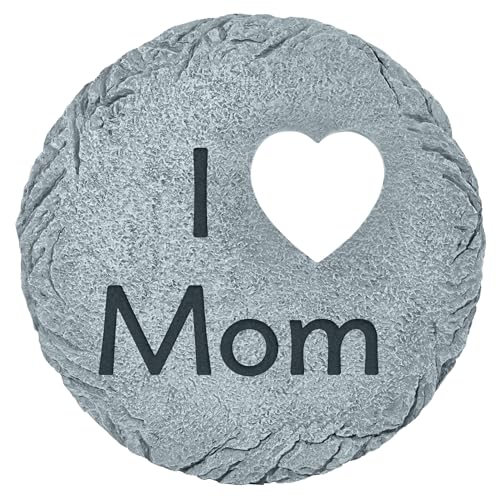 Let's Make Memories Personalized Garden Stone - Resin - Custom Garden Décor - Round Stone with Heart Cutout - for Dad - for Father's Day - style: Any Message - Large Round Heart Cutout