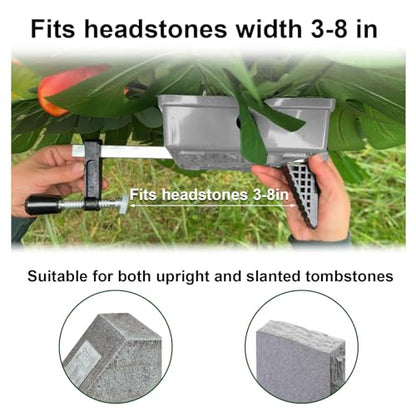 Headstone Flower Saddle, Cemetery Graves Tombstones Saddles, 3–8" - 2 Pack - color: Gray, size: 3 to 8 inches