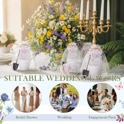 24 Sets Thank You Seed Packets Card Sets Gifts Bulk for Women | No Seed, Let Love Grow, Wildflower Favors for Guests, Souvenirs Gift Bulk for Bridal Shower, Engagement and Wedding Party - style: Let Love Grow