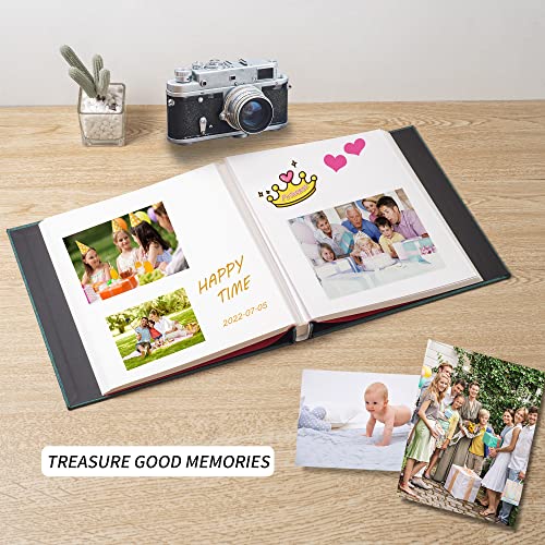 Photo Album - Self Adhesive Scrapbook with Magnetic Linen Cover, 30 Blank Pages for Family, Wedding, Birthday, Christmas, Anniversary (Dark Green) - color: Dark Green, size: 9.8"x9"30Pages
