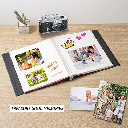 Photo Album - Self Adhesive Scrapbook with Magnetic Linen Cover, 30 Blank Pages for Family, Wedding, Birthday, Christmas, Anniversary (Dark Green) - color: Dark Green, size: 9.8"x9"30Pages