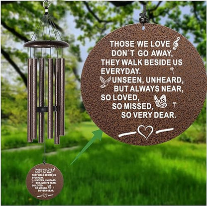 Sympathy Wind Chimes, 40" Memorial Wind Chimes for Loss of Loved One, Sympathy Memorial Bereavement Gift,in Memory of Loved One Loss of Mother Father，Home Decor Garden Patio Outdoor (Copper)