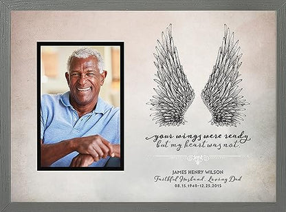 Your Wings Were Ready But My Heart Was Not | Celebration of Life Framed Print | Style I (Gray Frame) - color: Gray Frame