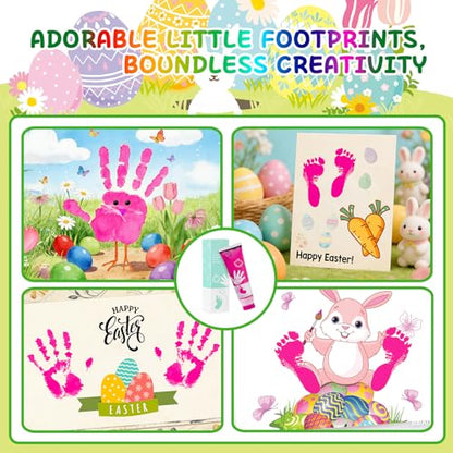 Baby Hand and Footprint Paint with Sponge Head, 2.54 fl oz, Non-Toxic & Acid-Free, Washable Baby Safe Paint for Newborn Keepsakes, Dog Nose & Paw Prints, Ideal New Mom Gift - Hot-Pink - color: Hot-pink