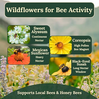 Freebird Wildflower Seeds for Bees & Butterflies - 22 Variety Mix - 4 oz