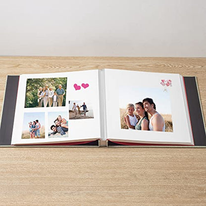 Photo Album Self Adhesive 3x5 4x6 5x7 6x8 8x10 8.5x11 11x10.6 Magnetic Scrapbook Album DIY Length 11x10.6 Inch 40 Pages Linen Cover DIY Photo Album with A Metallic Pen and DIY Accessories(Grass Green) - color: Grass Green, size: 11"x10.8" 40 Pages