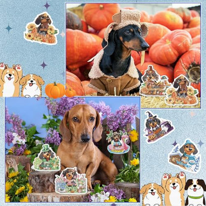 Cinnvoice Seasonal Diamond Art Hanging Kit,12 Pcs,Dachshund | 12 Pcs,Dachshund,Dog Holiday Diamond Art Hanging Sign, Festival Crystal Suncatcher, for Door Window Wall Decor - style: Dachshund