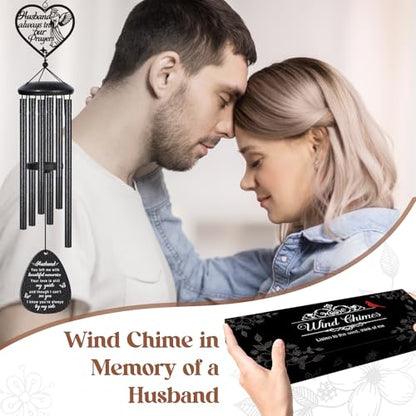 Memorial Gifts for Loss of Husband, Prayer Angel Sympathy Wind Chimes, Loss of Husband Sympathy Gift - A Gift to Express Condolence, Bereavement, Comfort, Remembrance and Healing