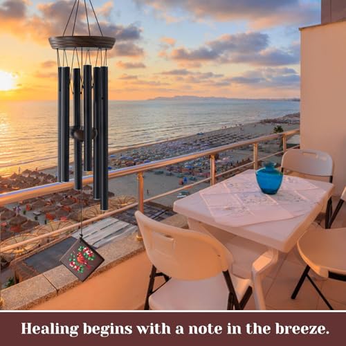 Memorial Wind Chimes for Outside, Sympathy Gift for Loss of Loved One | Cardinal Wind Chimes for Mom Dad, Sympathy Bereavement Condolence Gift - size: Cardinal
