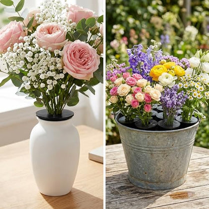 4 Pcs Memorial Artificial Flower Holder, Patio Garden Floral Ground Spikes - color: Black
