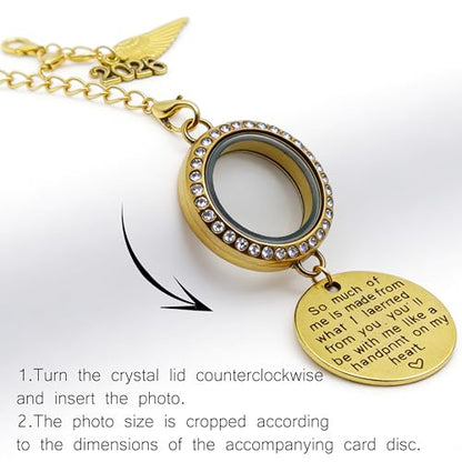 2026 Graduation Tassel Charm Photo Frame with Angel Wings, Gold - color: Gold