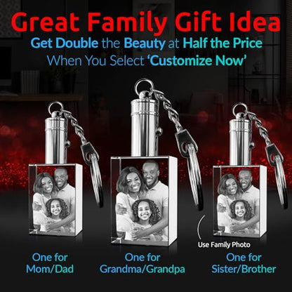 ArtPix 3D Crystal Photo Keychain - Personalized Custom Picture Keepsake - color: Rectangle Premium, size: Medium