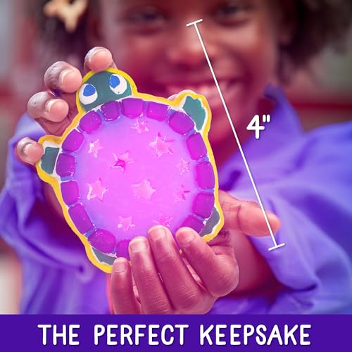 Creative Roots Paint Your Own Stepping Stone Kit, Mini Light Up Turtle | DIY Garden Stepping Stone Activity, Arts and Crafts Project for Kids, Includes Pre-Cast Ceramic and Paints - style: Light Up Turtle
