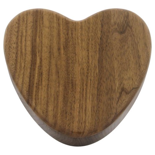 Devoted Heart Walnut Keepsake Urn Box, Heart Shaped Wooden Box for Cremated Ashes or Mementos, Keepsake Sized Cremation Urn for Ashes - color: Walnut