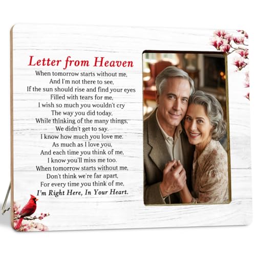 Cardinal Memorial Gifts Picture Frame for Loss of Loved one, Sympathy Gifts Picture Frame, Letter from Heaven - color: Letter