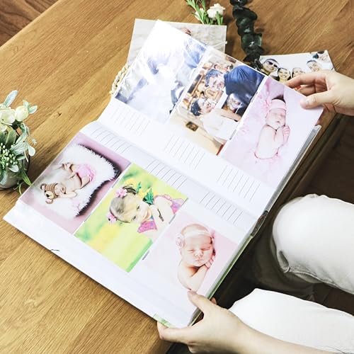 Holoary Baby Photo Album 4” x 6” 300 Photos, Newborn Baby Keepsake Gifts for Baby Boy/Girl and New Parents, Woodland Animals Design Baby Photo Albums - size: 8.4''x12.9''
