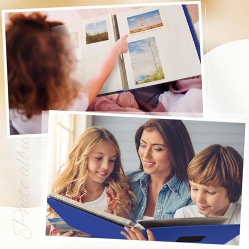 Jetec 5 Pcs 11 x 10.6 Inch Large Photo Album Self Adhesive,Blue - color: Blue