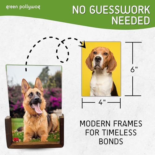 Green Pollywog Wood Base Paw Print Frame Kit with Ink Pad, Set of 2 - size: Wood Base Paw Print Frame Kit