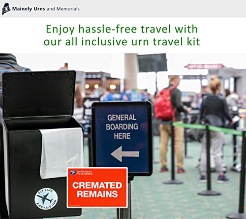CarrySafe TSA-Approved Travel Urn Kit – Guaranteed Fly-Safe Temporary Cremation Urn for Human Ashes – Includes Personalization – Airline Friendly, 200 Cu in, Black Plastic with Travel Box - color: Black-personalized