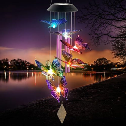 Butterfly Wind Shimes,Gifts for All mom/Grandma/Women/Aunt/Daughte/Friend/Niece/Sister/Teacher/dad, Mother Birthday Gift, Gardening Gifts,windchimes Outside, Perfect for Patio, Garden - color: Butterfly Gifts