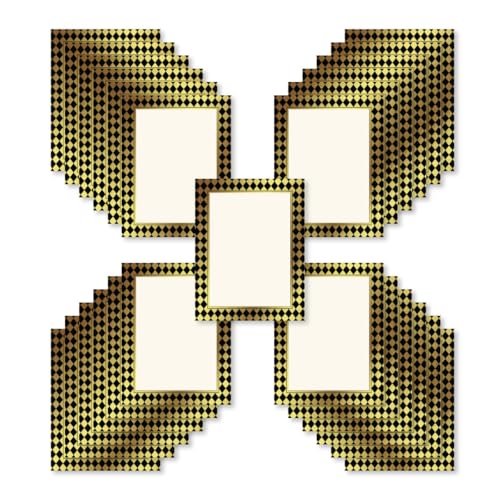 PaperDirect Classic Black Gold Venetian Harlequin Border Papers, Elegant Black and Gold Design, 8.5 x 11, Acid-Free, Ideal for Invitations, Announcements, Certificates, Scrapbooking, Cards, 25 Sheets - color: Black Gold Venetian Harlequin