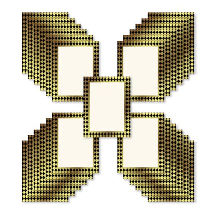 PaperDirect Classic Black Gold Venetian Harlequin Border Papers, Elegant Black and Gold Design, 8.5 x 11, Acid-Free, Ideal for Invitations, Announcements, Certificates, Scrapbooking, Cards, 25 Sheets - color: Black Gold Venetian Harlequin