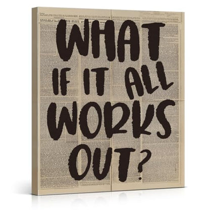 Retro Newspaper Canvas Wall Art Inspirational Typography Print Picture - color: Retro Newspaper