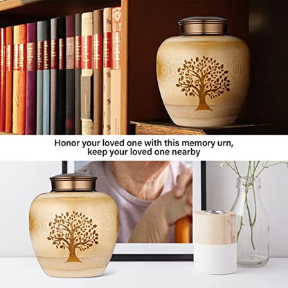 Small Urns for Human Ashes Adult Male Female,Small Keepsake Urns for Human Ashes Tree of Life Pattern Engraved,Memorial Cremation Urns for Human Ashes Adult Female Male Made of Bamboo - size: Small,50 Cubic Inches