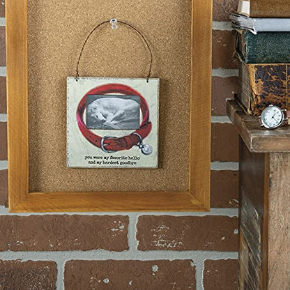 Primitives by Kathy Mini Frame - My Favorite Hello My Hardest Goodbye Hanging, standing magnetic dog memorial